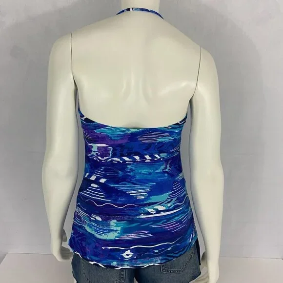 Ralph Lauren Women's Blue Calypso Bandeau Tankini Swimsuit Top Size 12 NWT - Picture 4 of 9